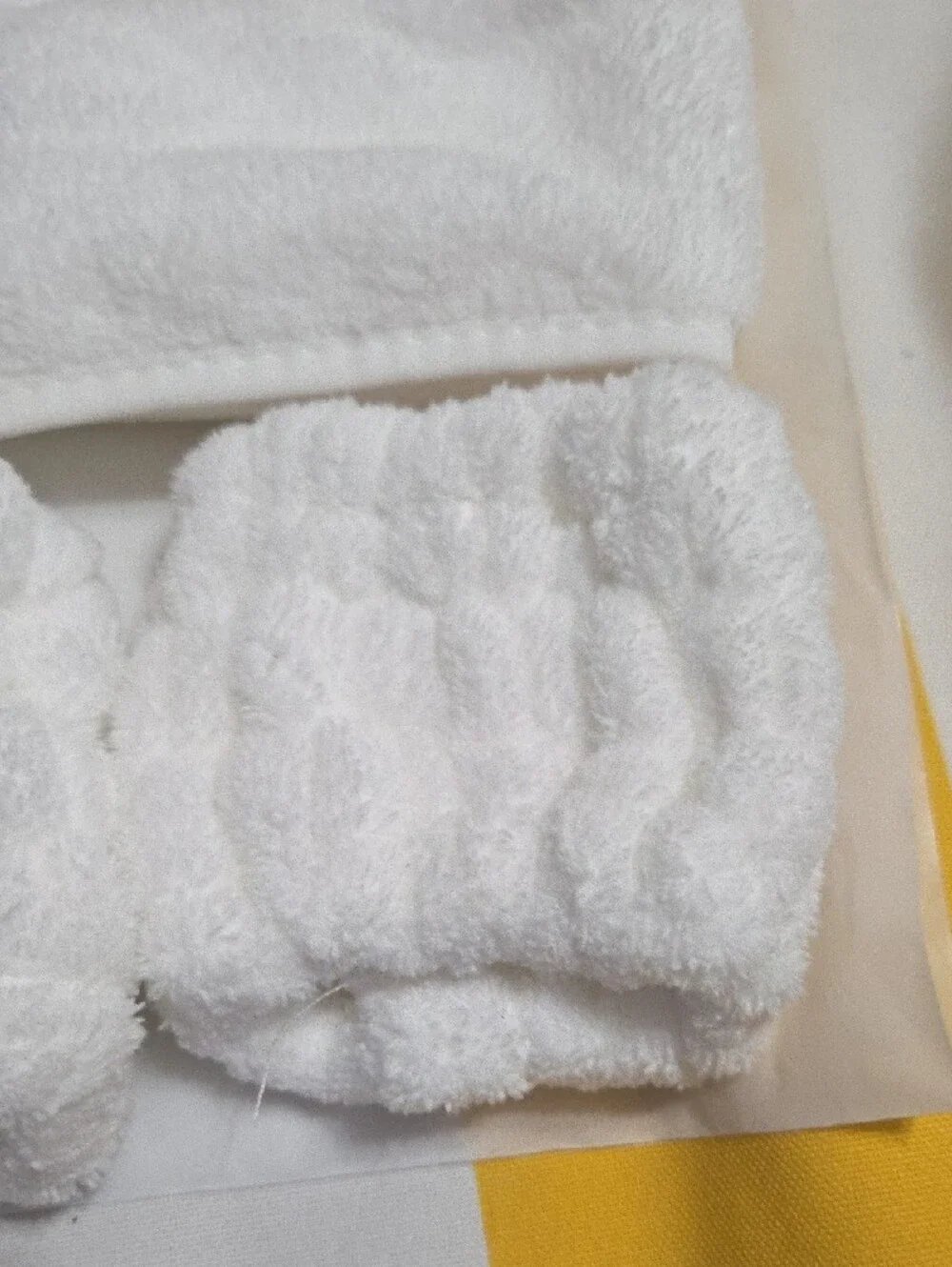 White Terry Headband and Wristband Spa Set